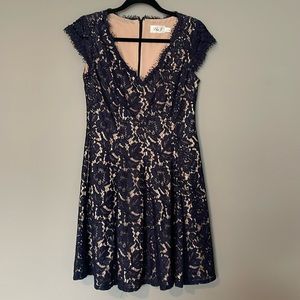 Eliza J fit and flare lace dress. Size 6P